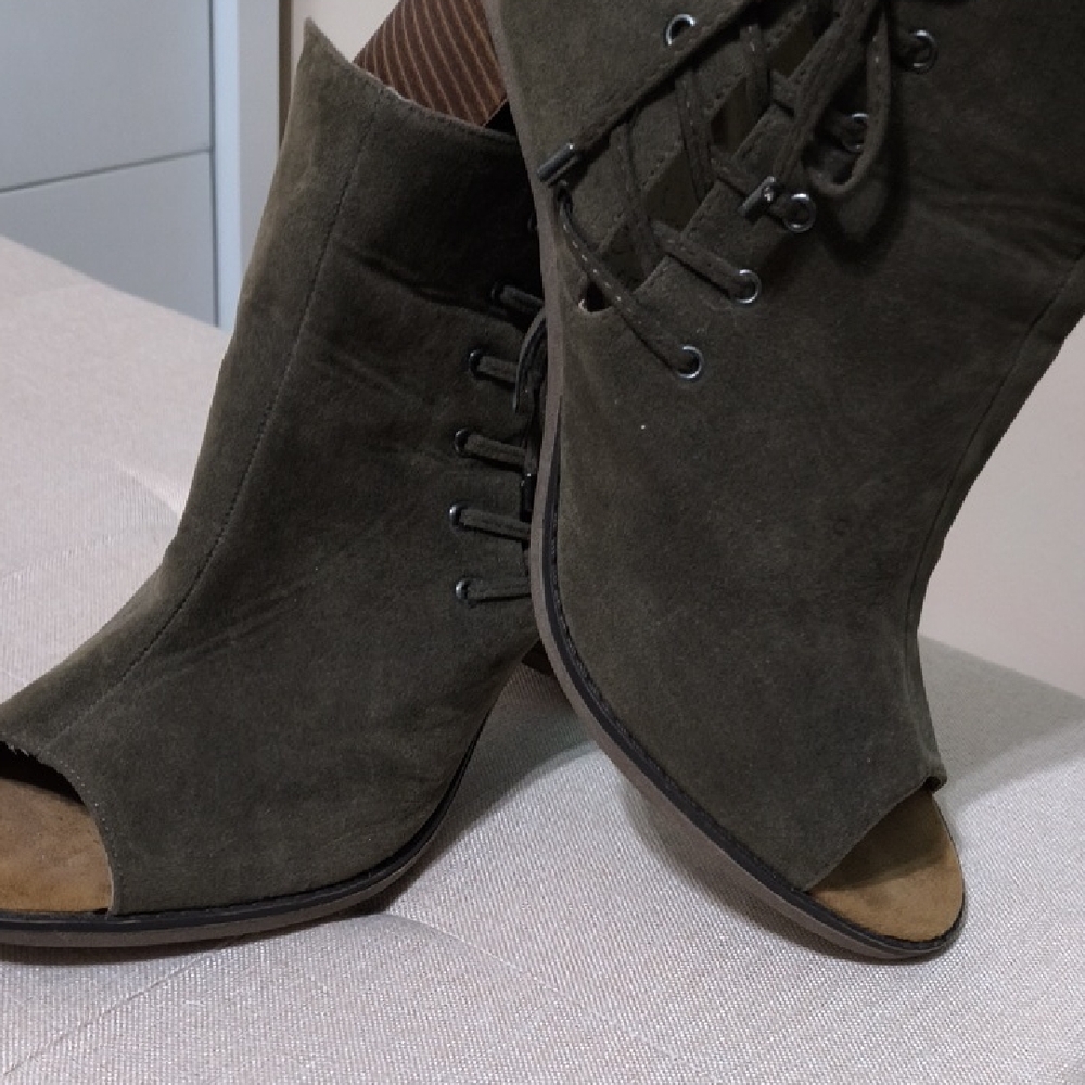 Maurices Green Lace Up Boots with Medium Heel